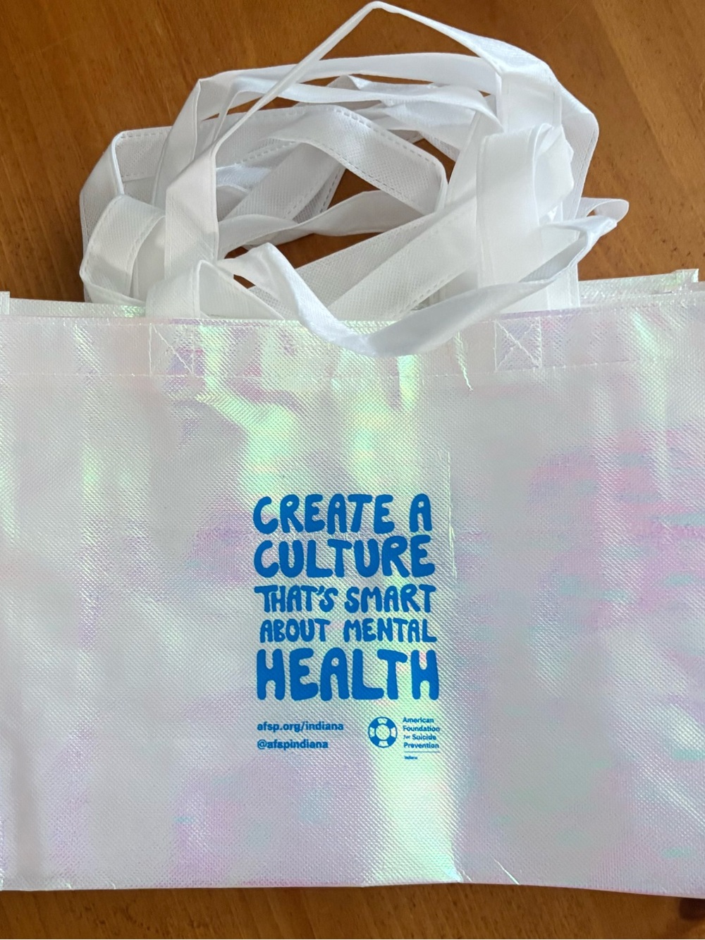 TOTE BAG: CREATE A CULTURE THAT'S SMART ABOUT MENTAL HEALTH, SET OF 7, NEW